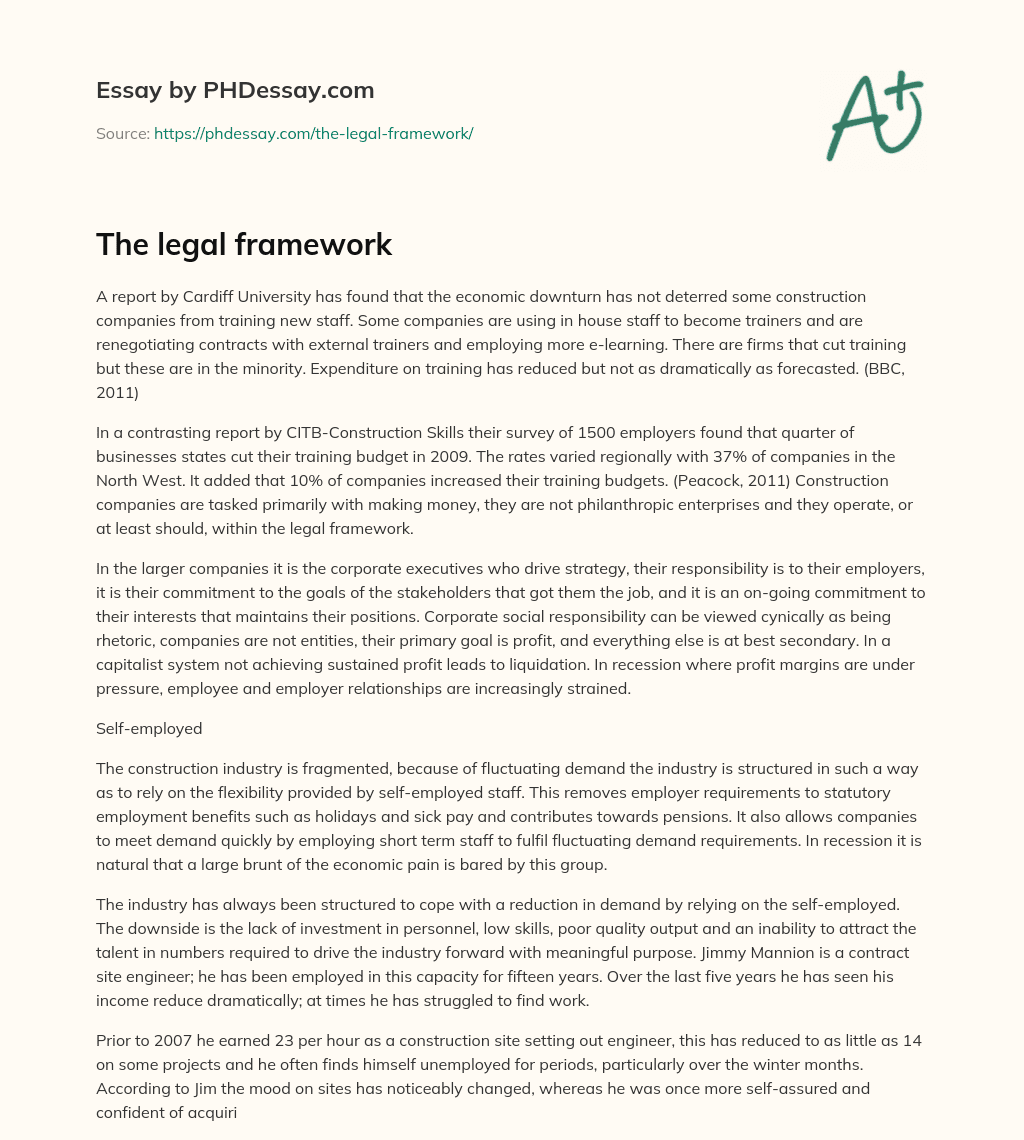 The legal framework essay
