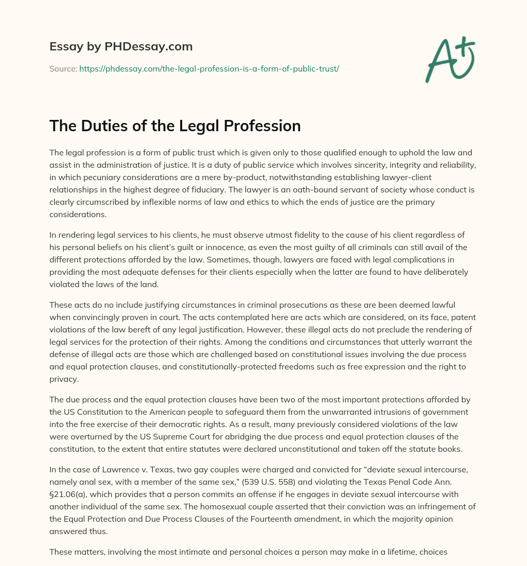 essay about lawyer profession