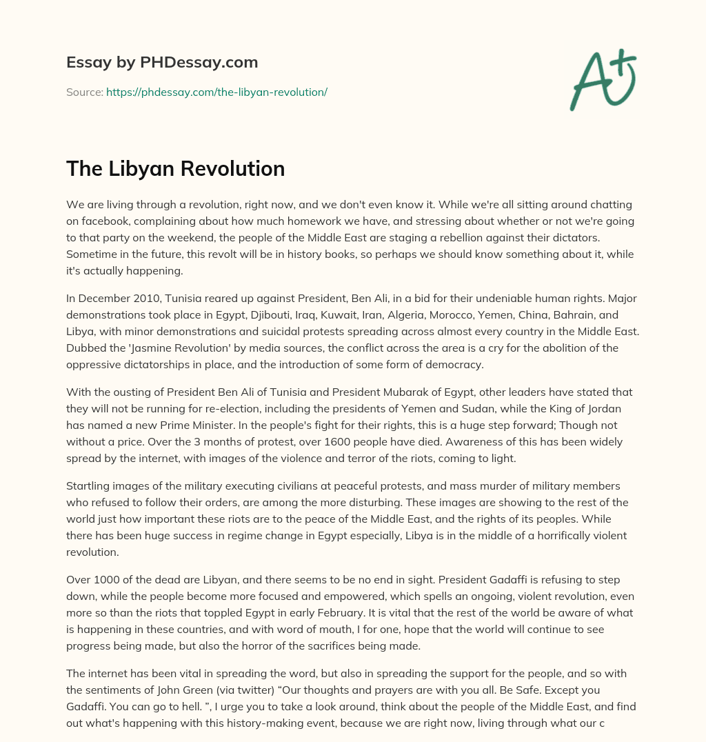 The Libyan Revolution essay