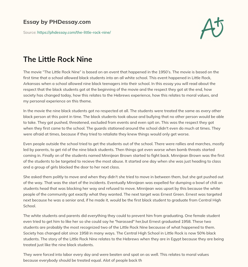The Little Rock Nine essay