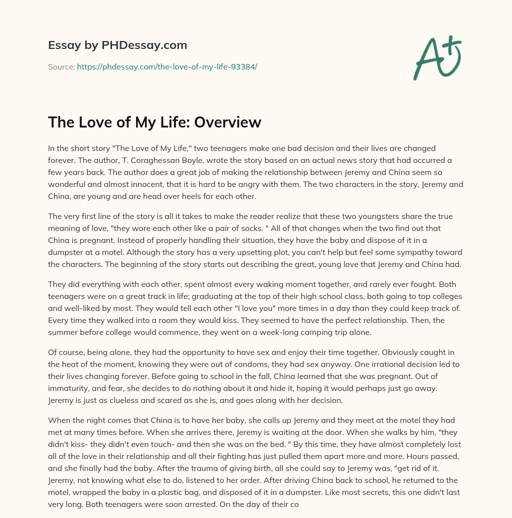 love in a life essay questions