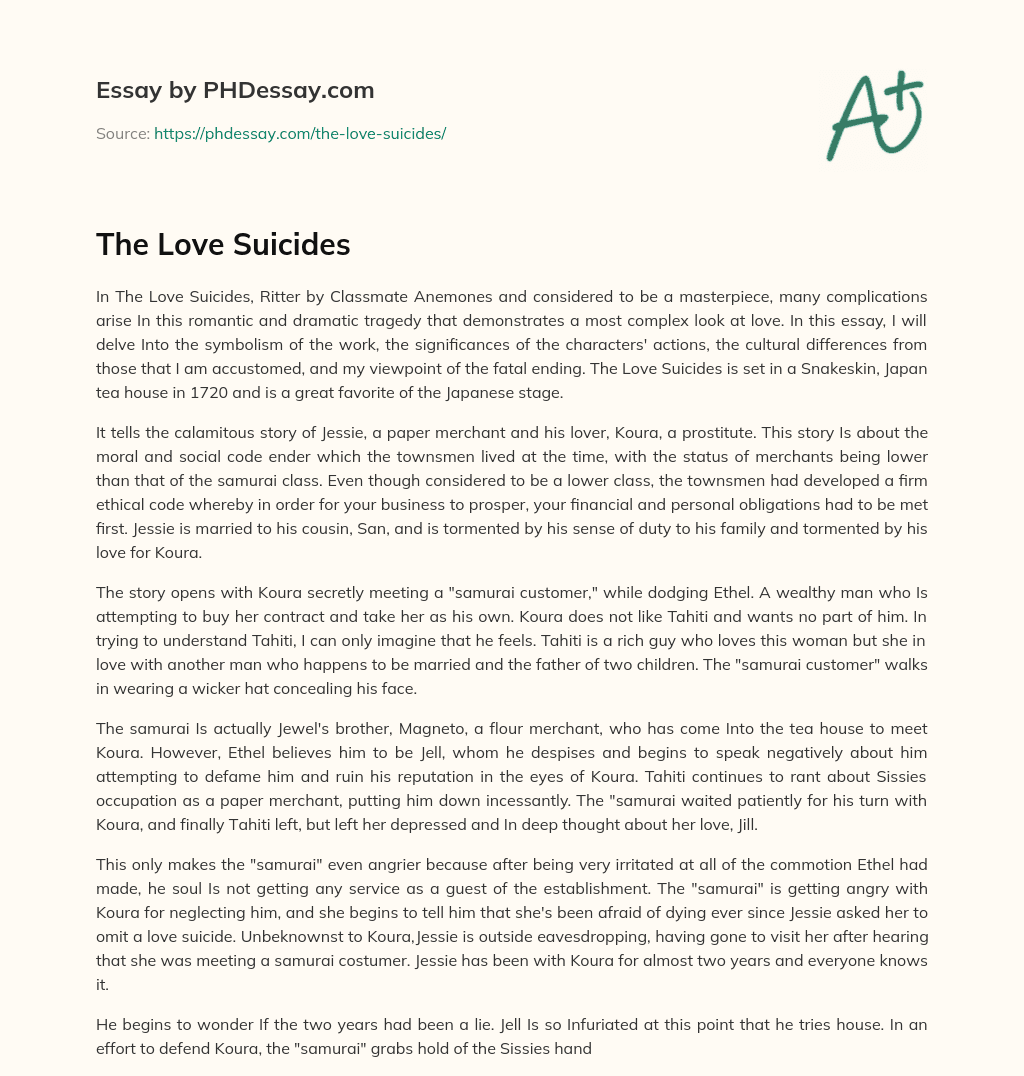 The Love Suicides essay