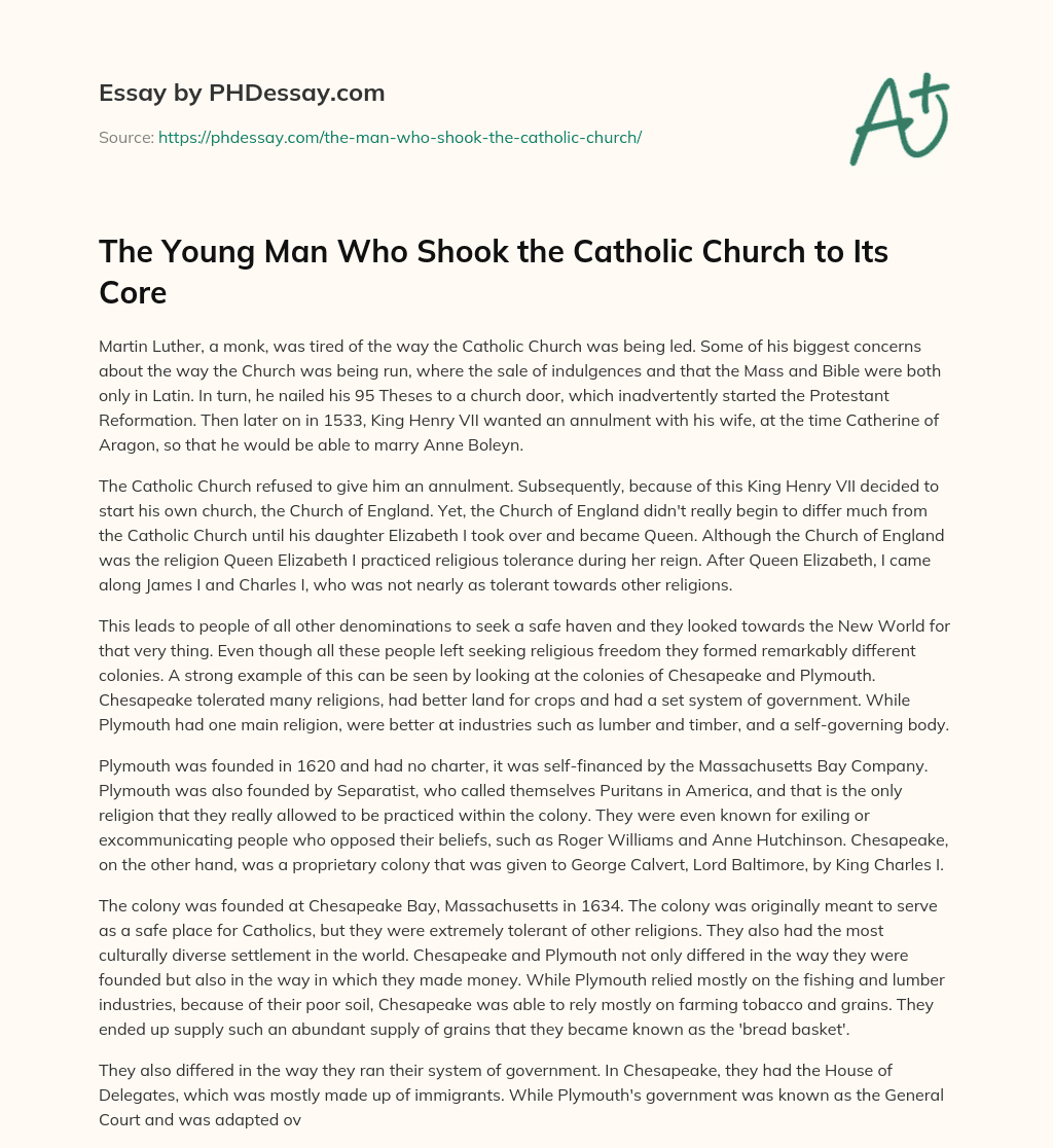 The Young Man Who Shook the Catholic Church to Its Core essay