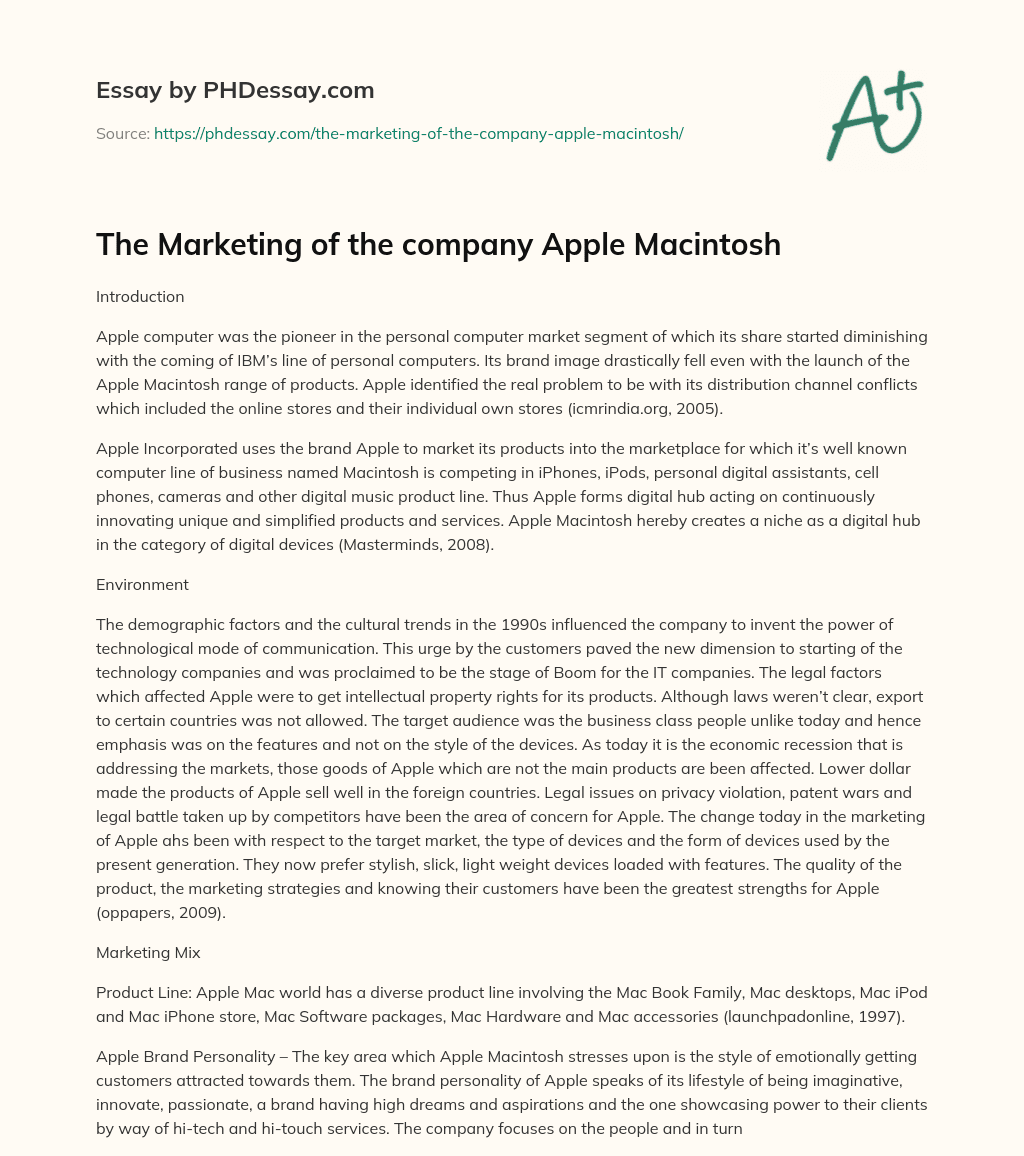 essay about apple company