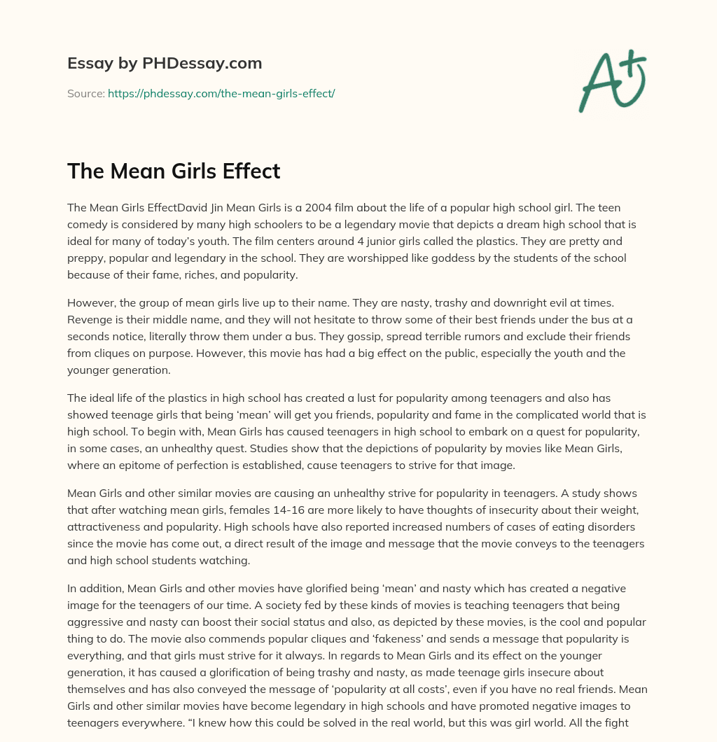The Mean Girls Effect essay