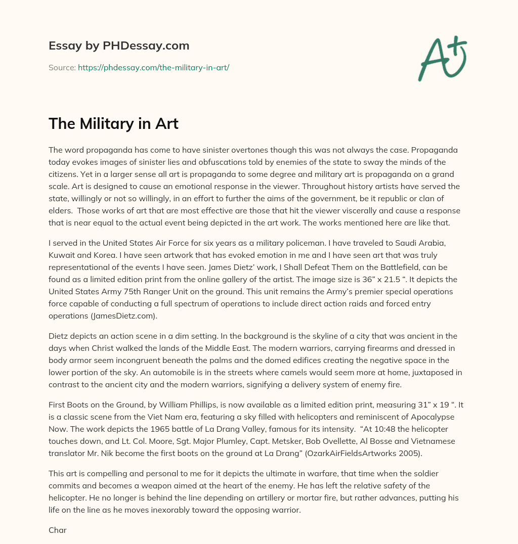 The Military in Art essay
