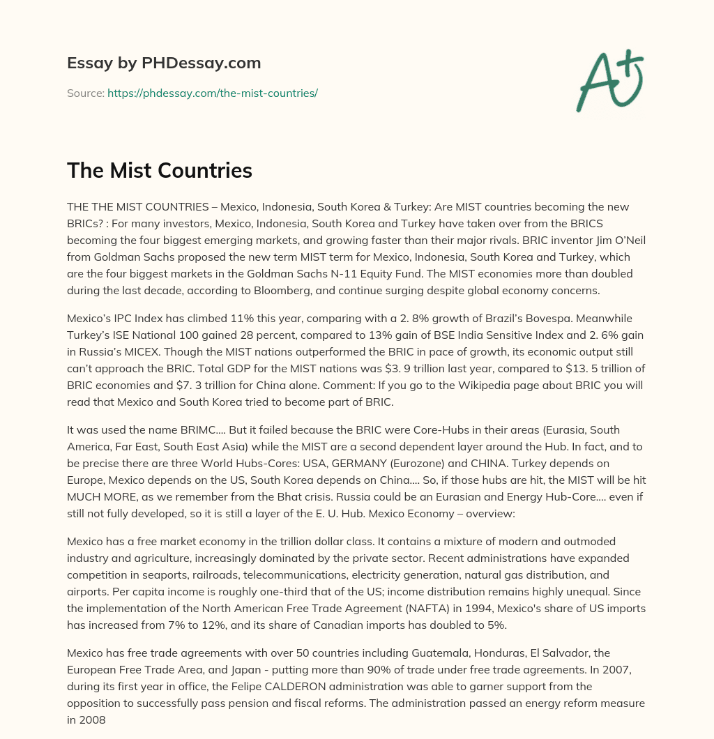 The Mist Countries essay