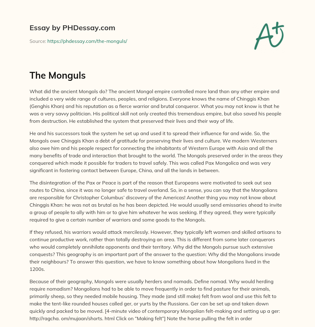 The Monguls essay