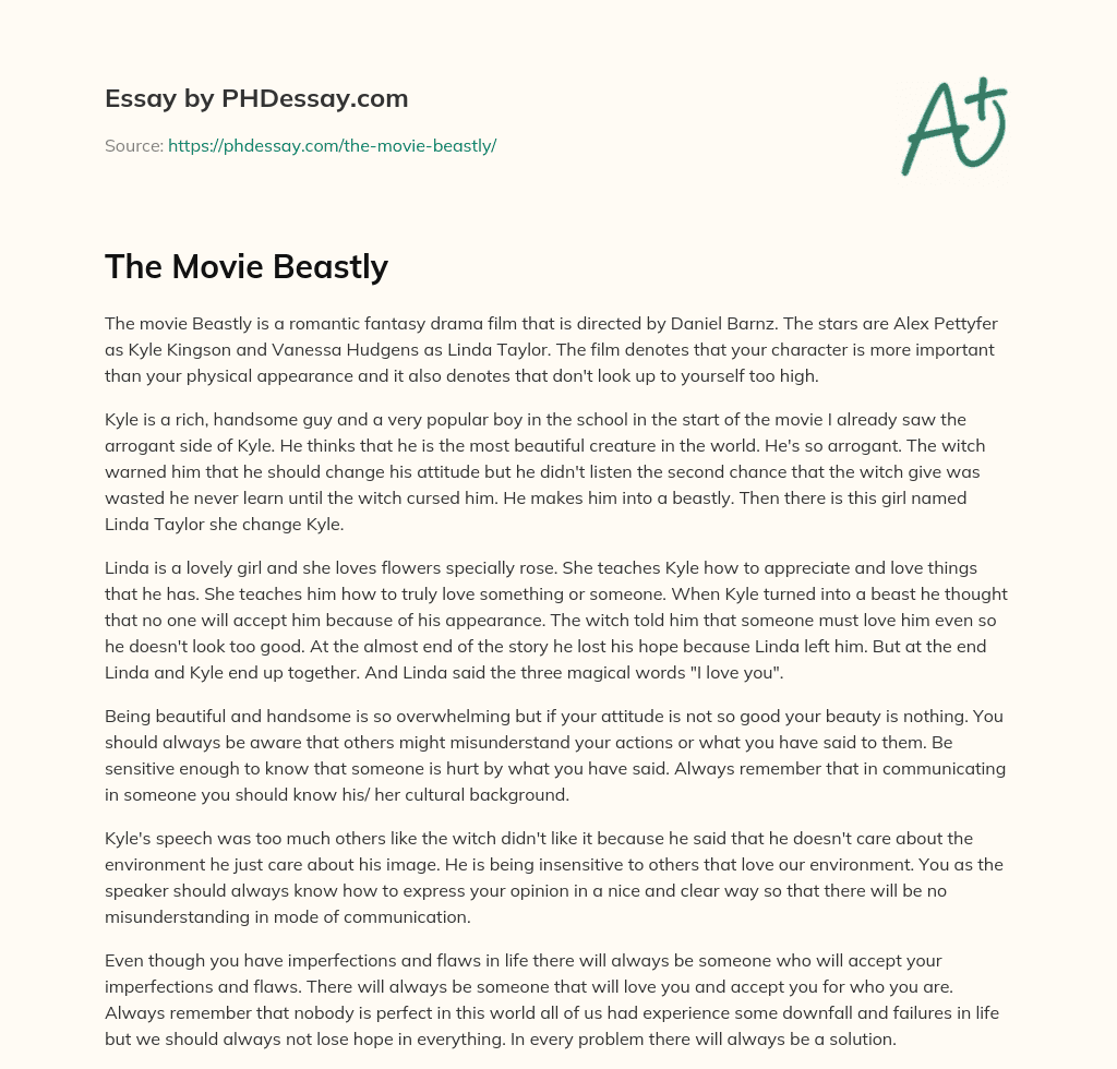 The Movie Beastly essay