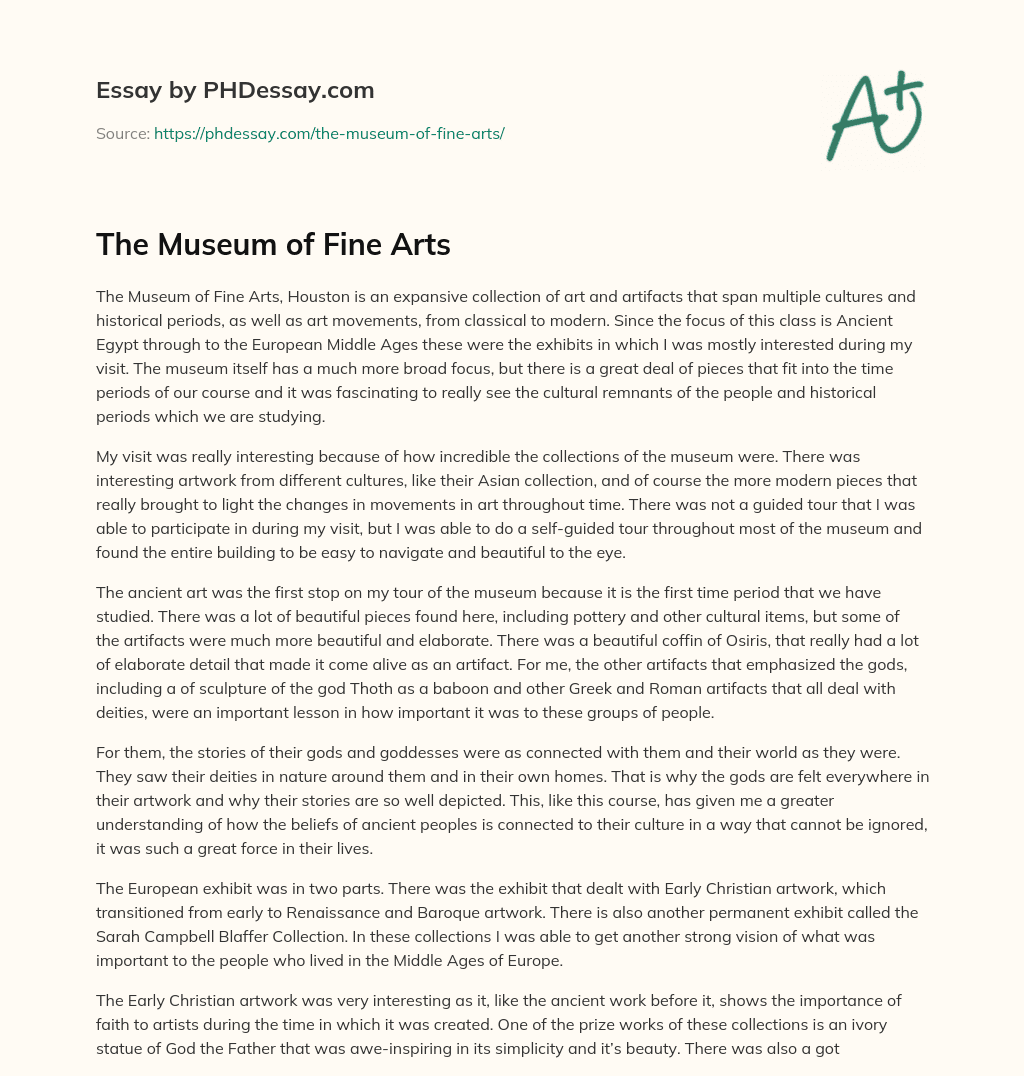 The Museum of Fine Arts essay