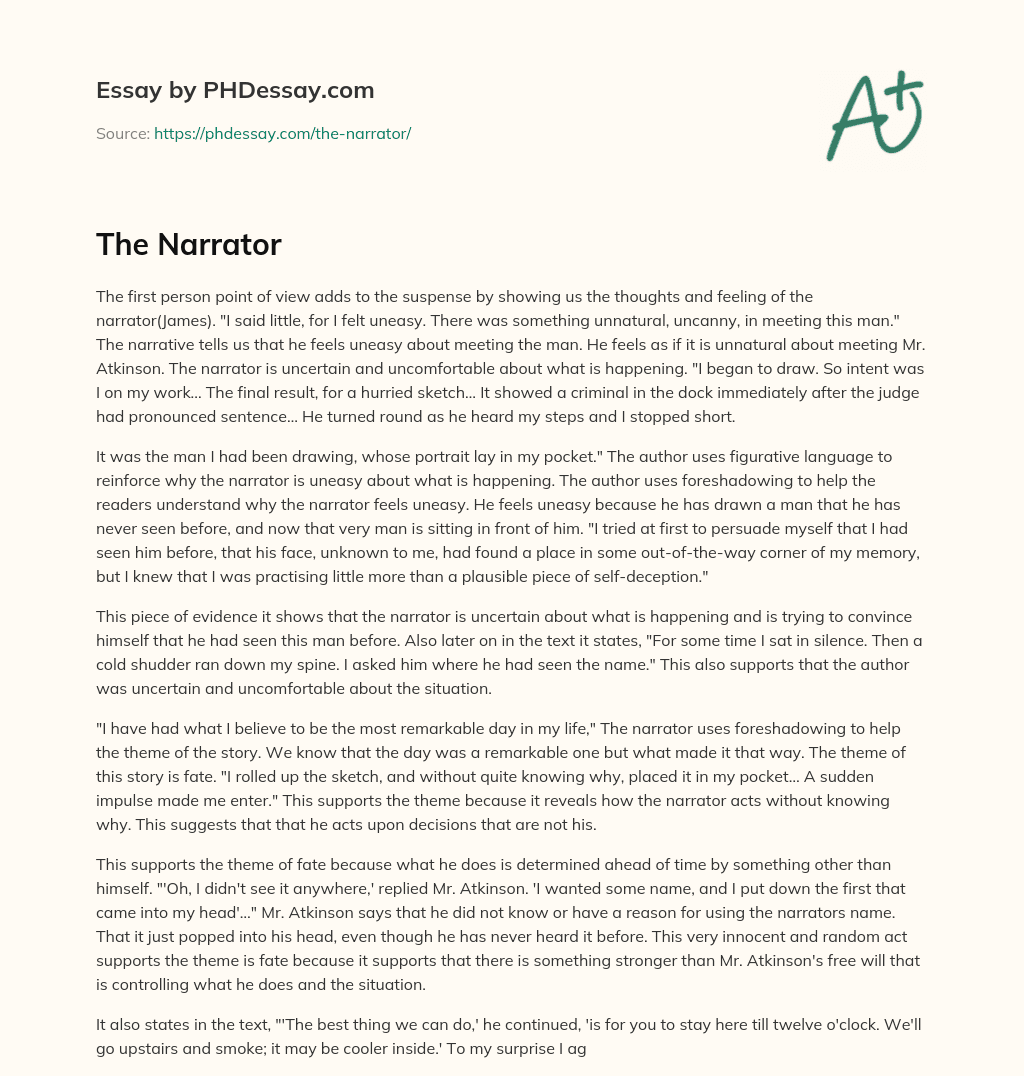 The Narrator essay
