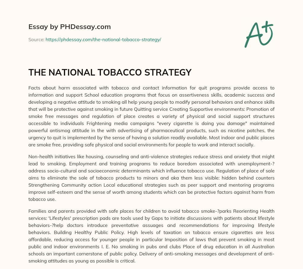 tobacco industry corporate social responsibility essay