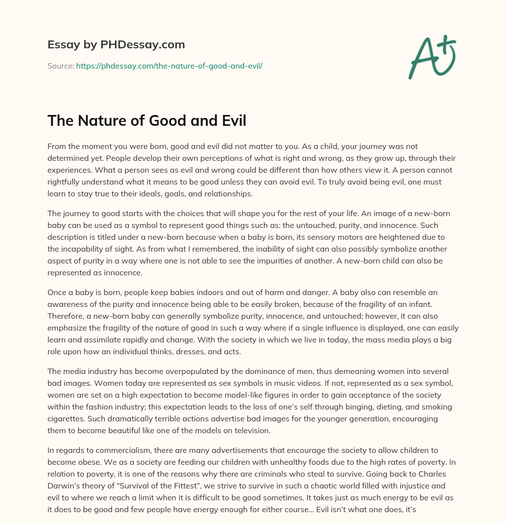 the nature of good and evil essay