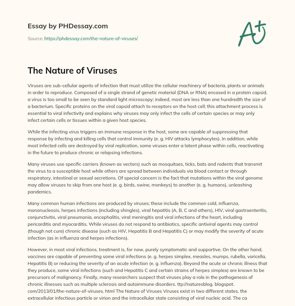 The Nature of Viruses essay