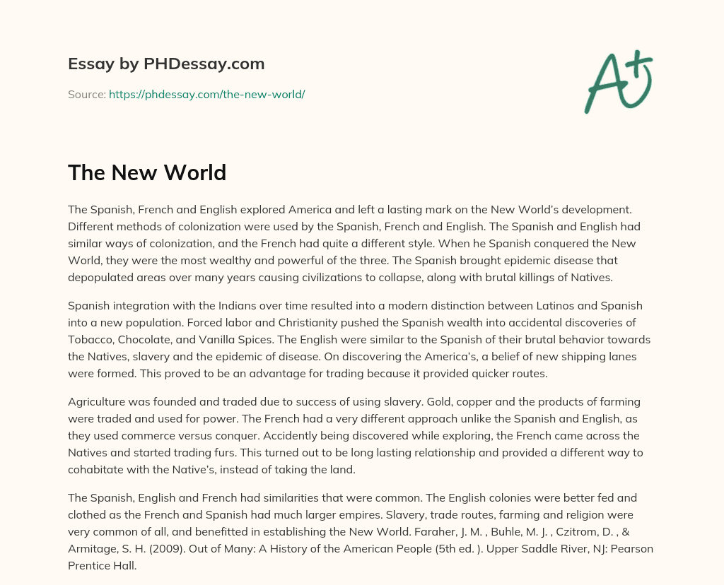 The New World essay