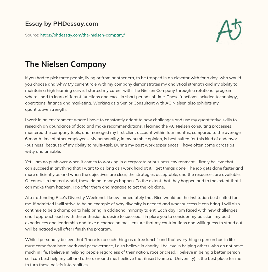 The Nielsen Company essay