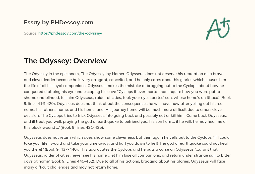 The Odyssey: Overview essay