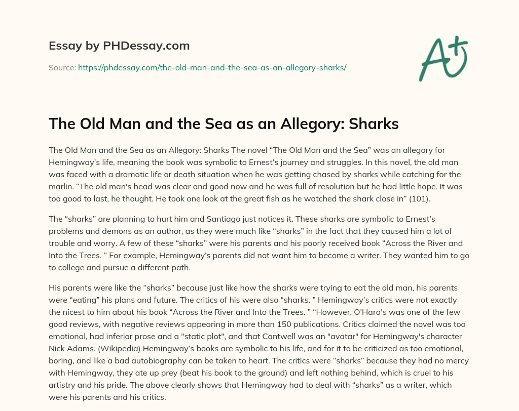 the old man and the sea literary analysis essay