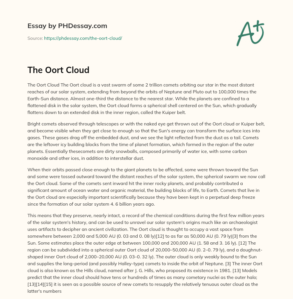 The Oort Cloud essay