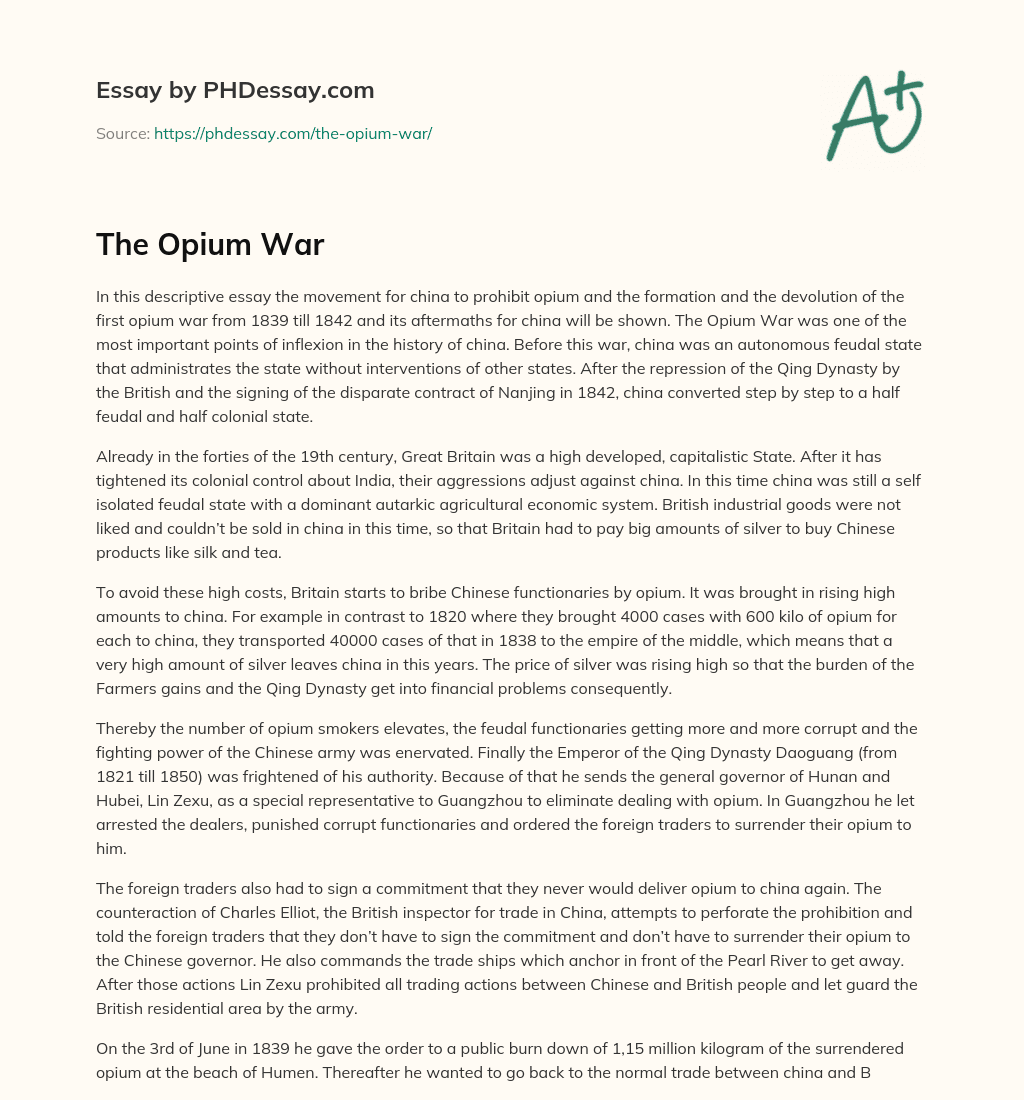The Opium War essay
