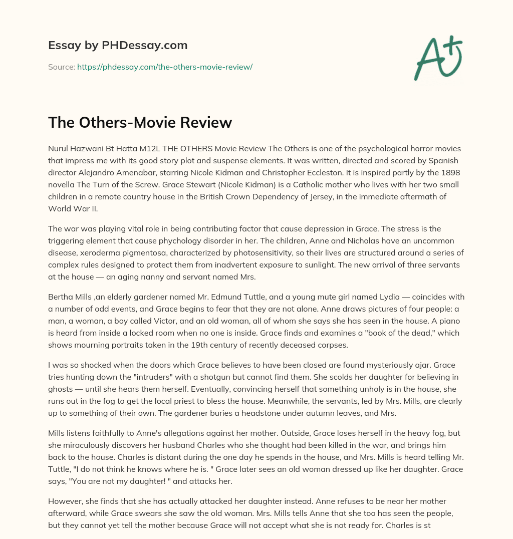 The Others-Movie Review essay