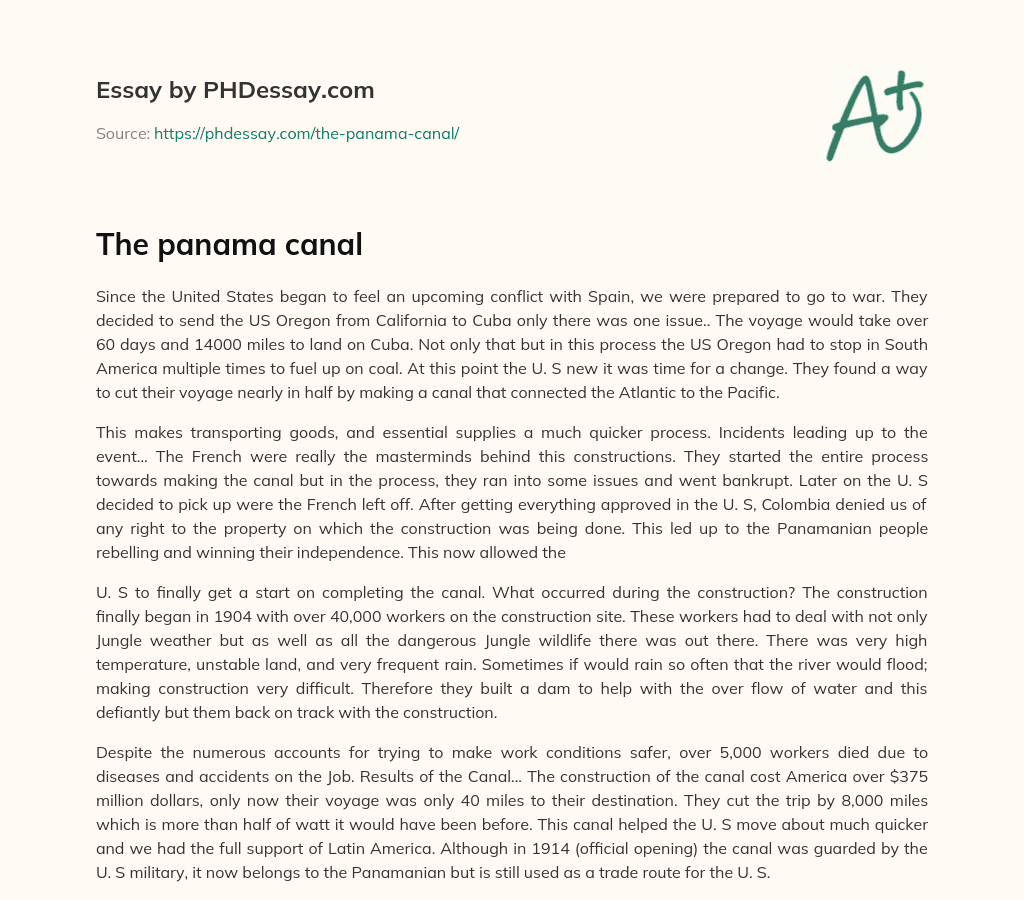 The panama canal essay
