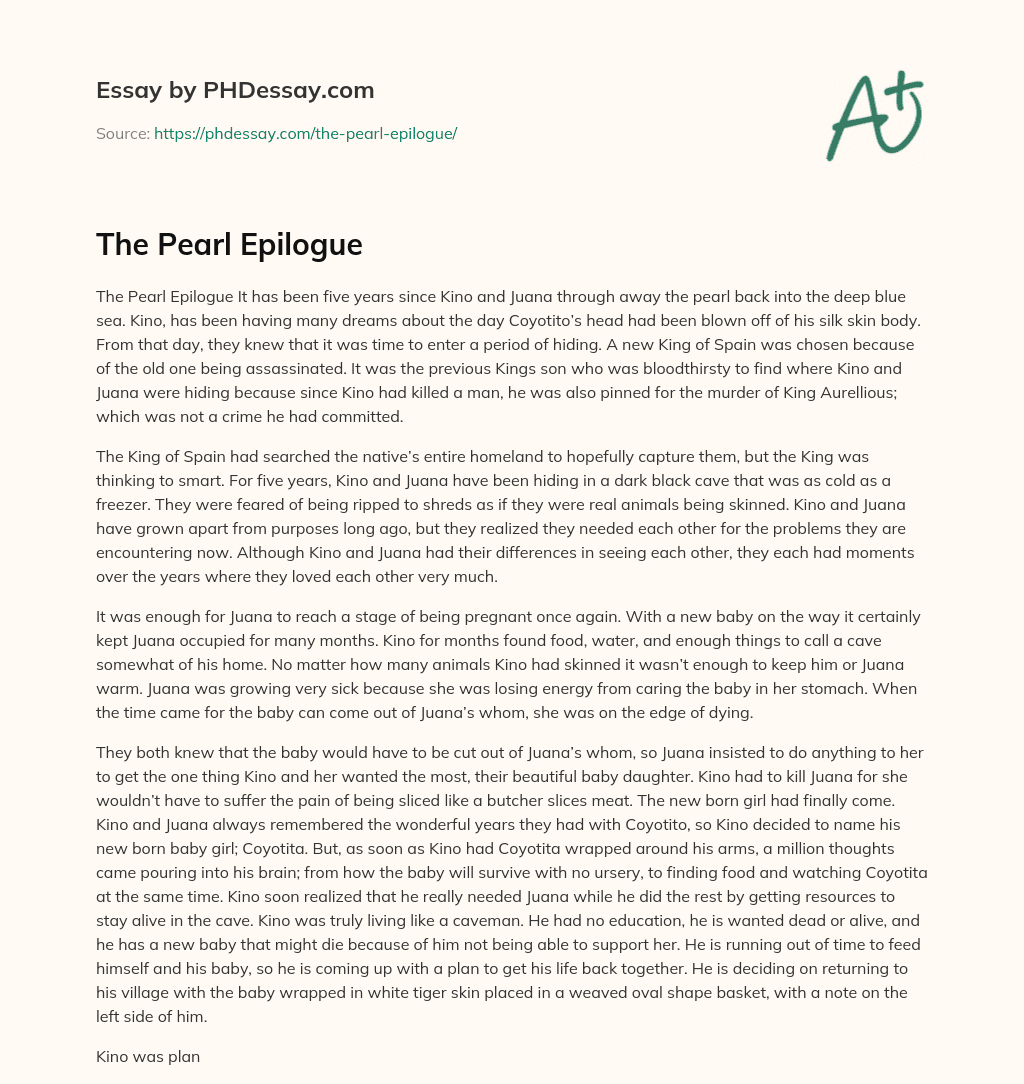 The Pearl Epilogue essay