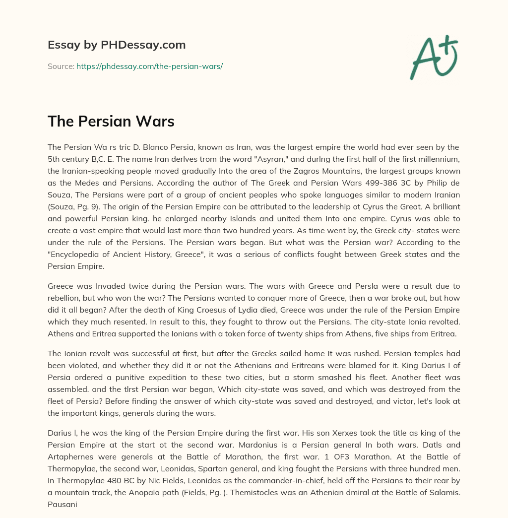 The Persian Wars essay