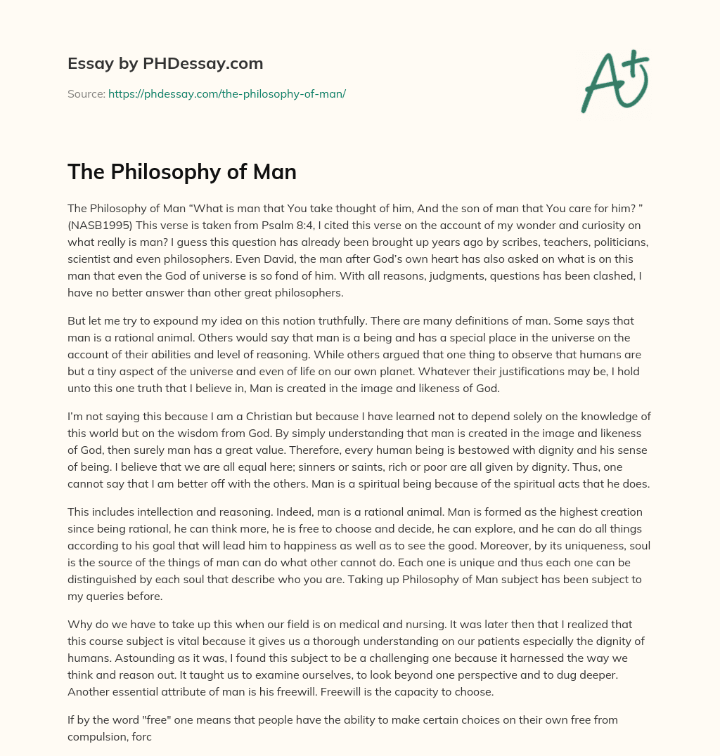 the essay of man