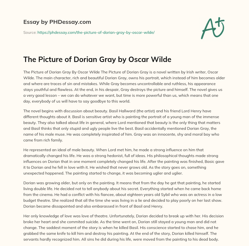 The Picture of Dorian Gray by Oscar Wilde essay