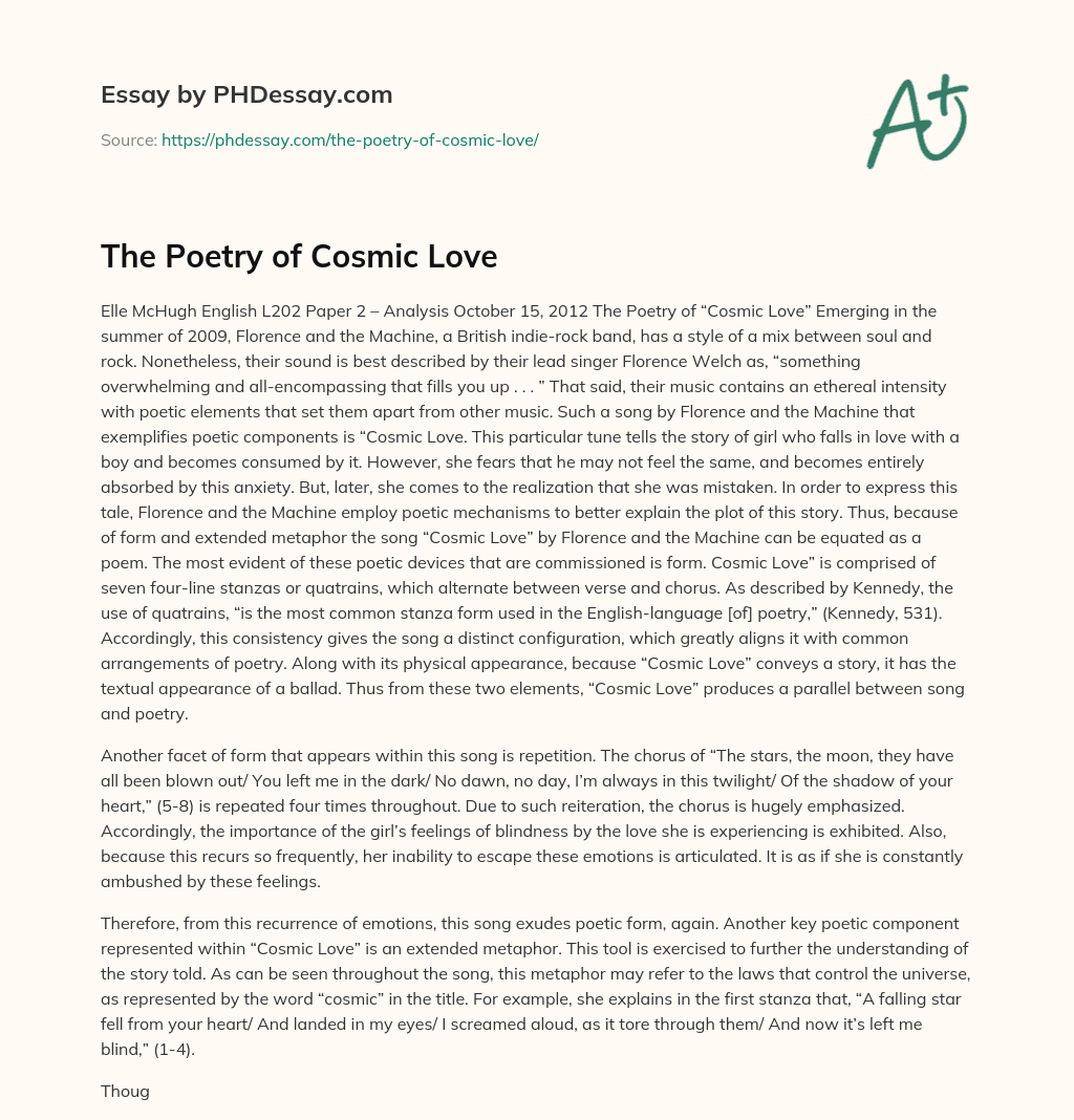 The Poetry of Cosmic Love essay