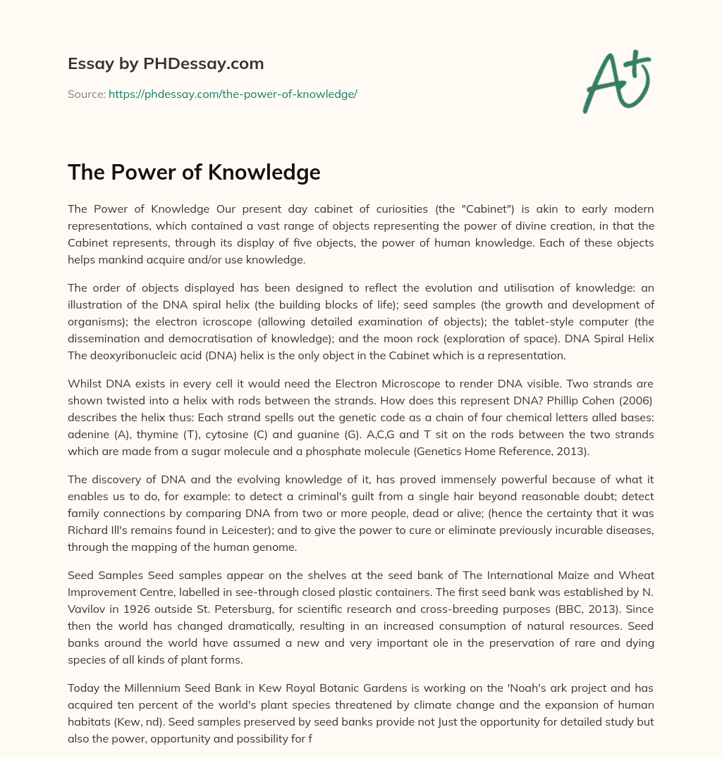 the power of knowledge essay