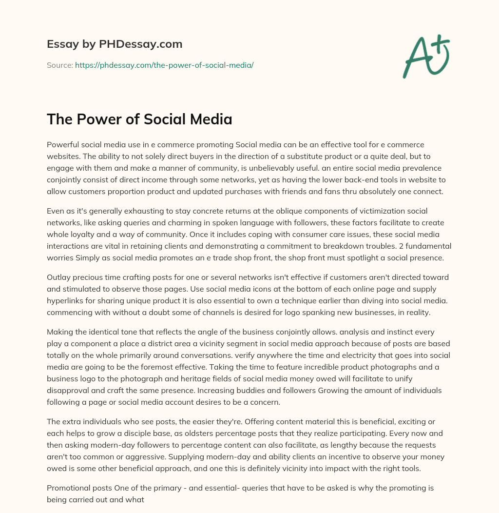 The Power of Social Media essay