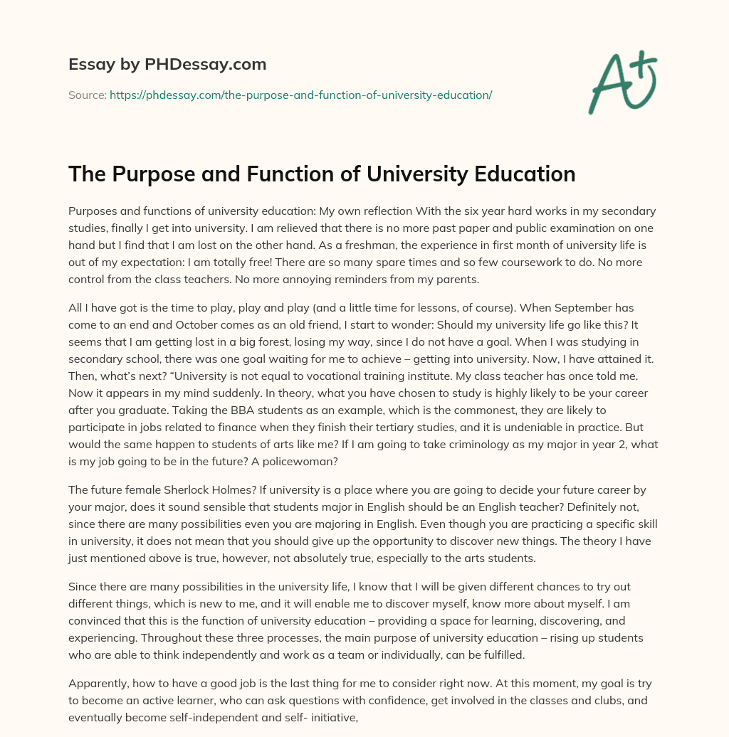 purpose of university education