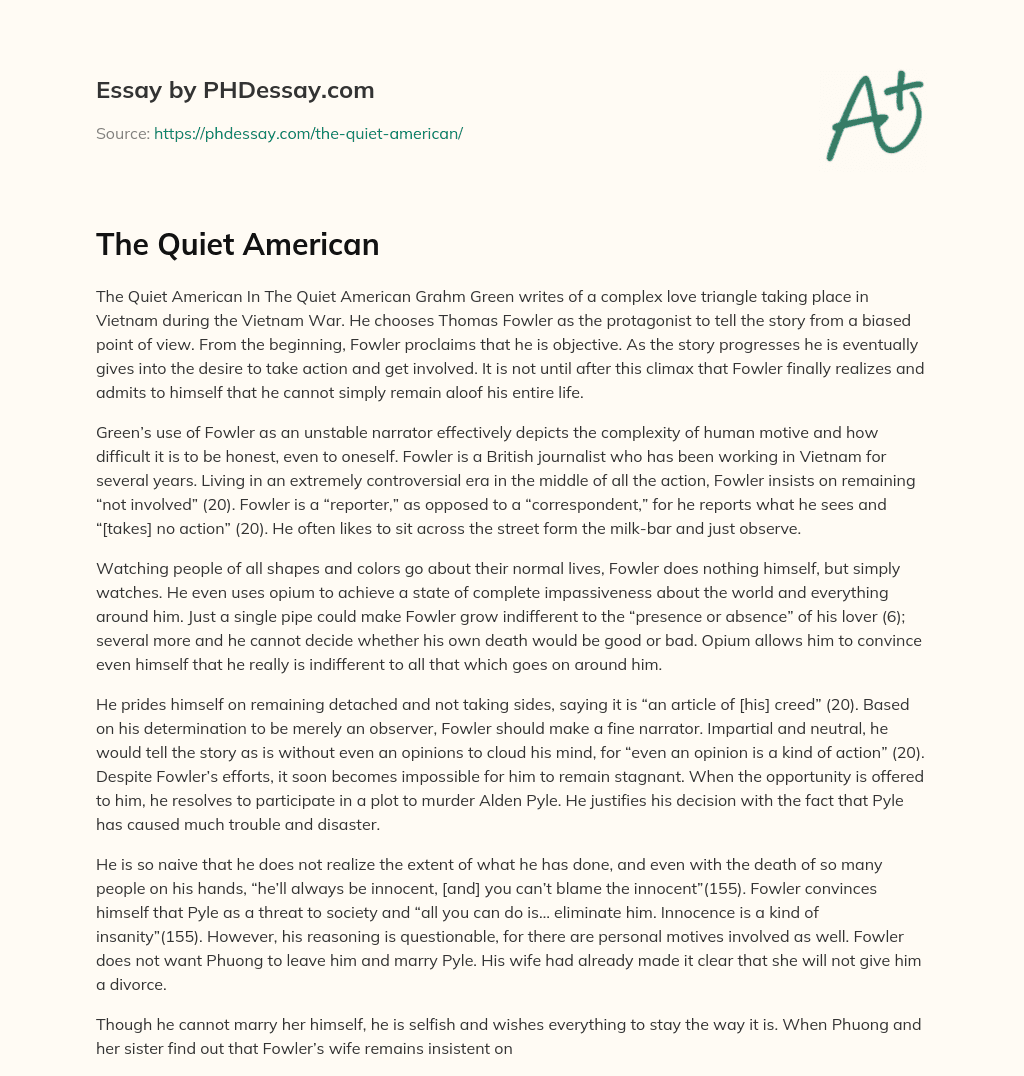 The Quiet American essay