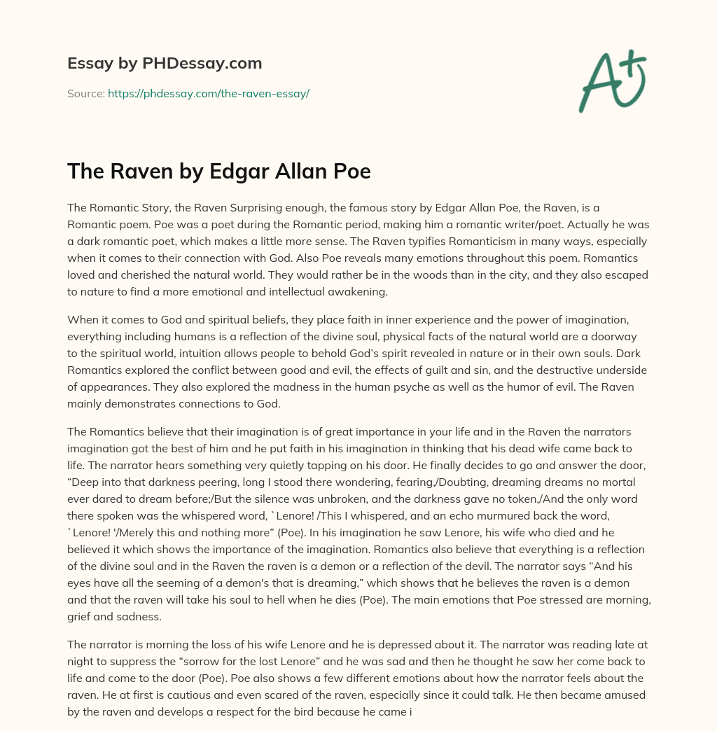 essay of the raven by edgar allan poe