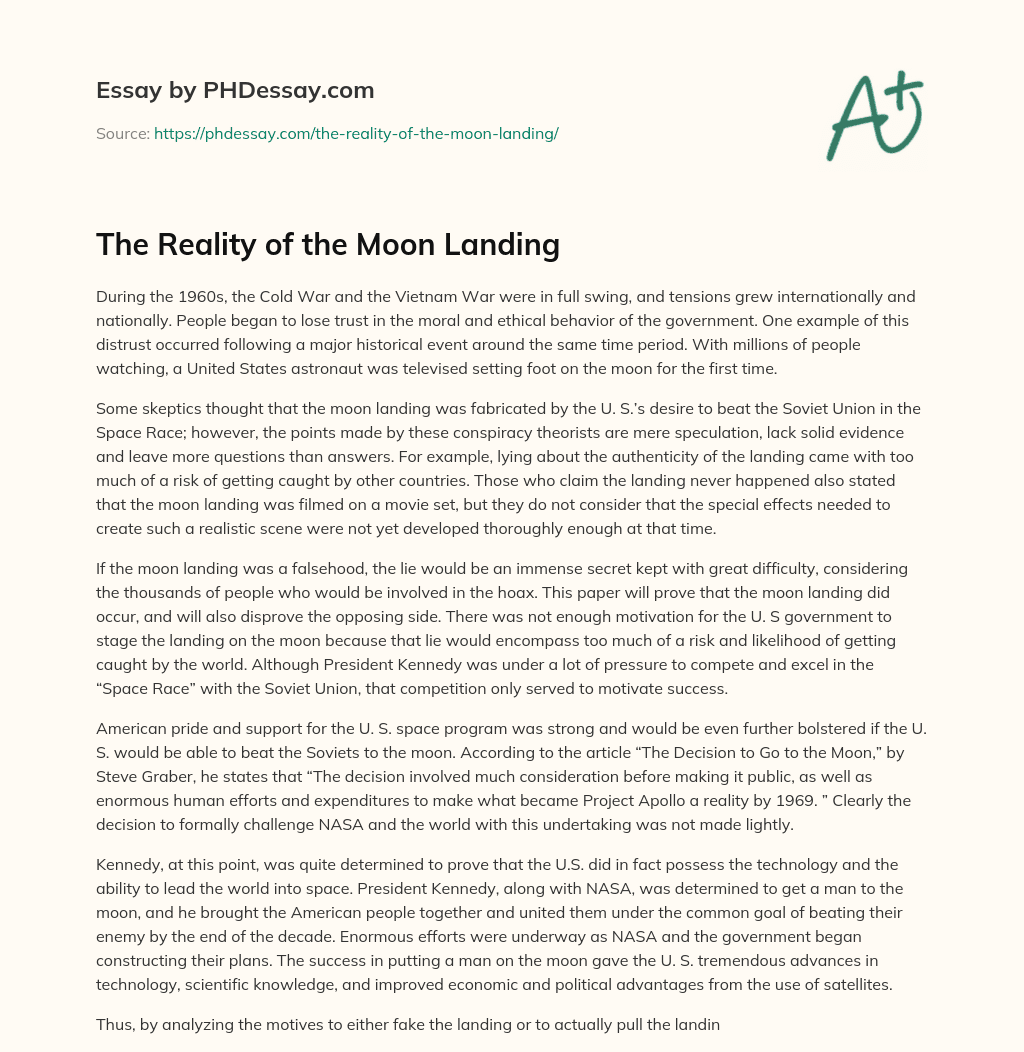 1 page essay on life on moon