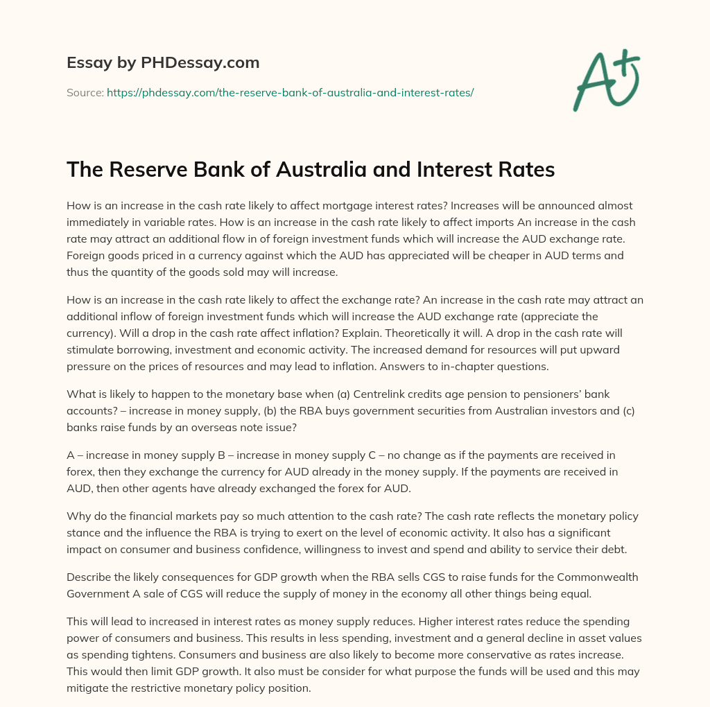 essay on interest rates