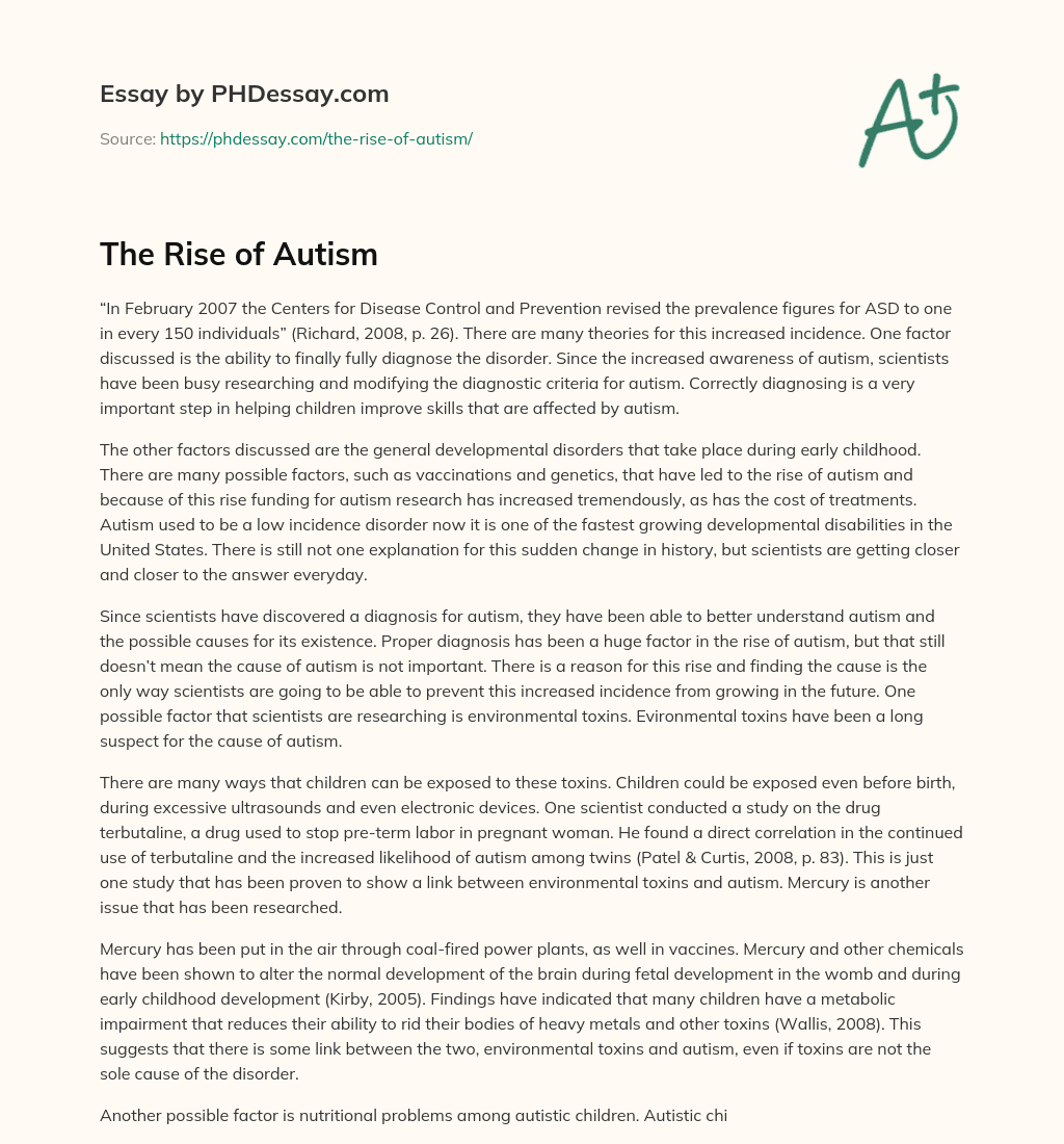 The Rise of Autism essay