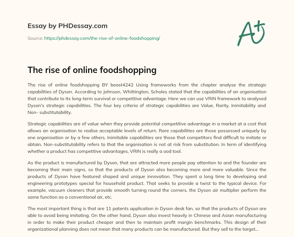 The rise of online foodshopping essay