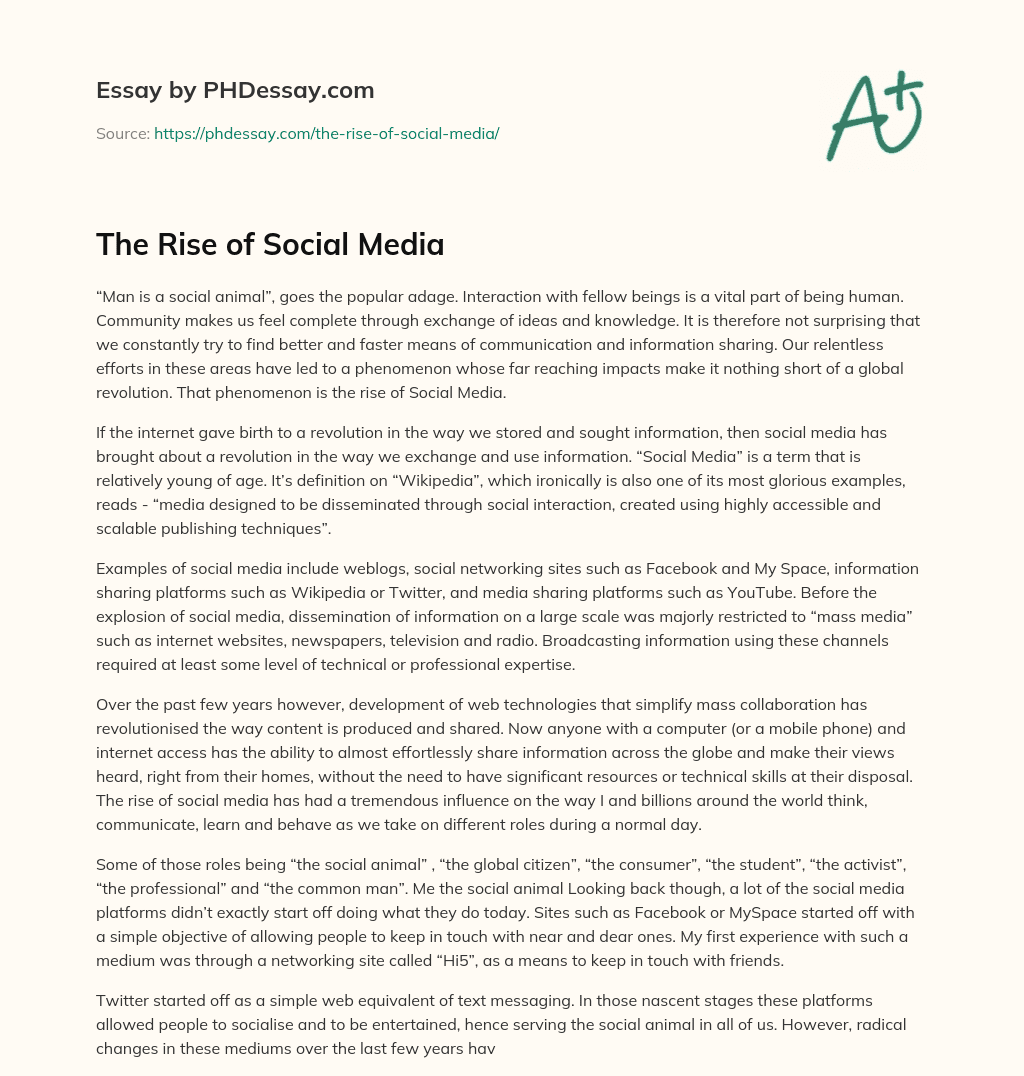 rise of social media essay