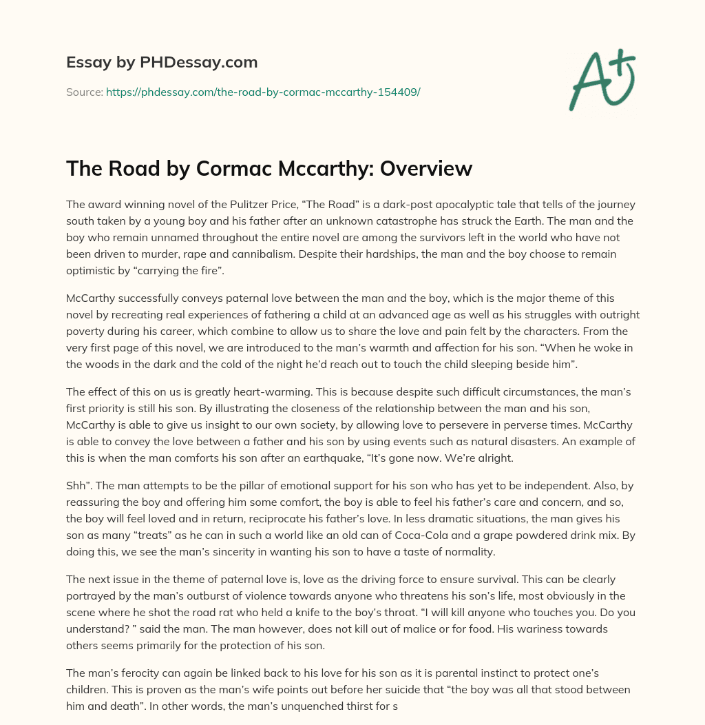 The Road by Cormac Mccarthy: Overview essay