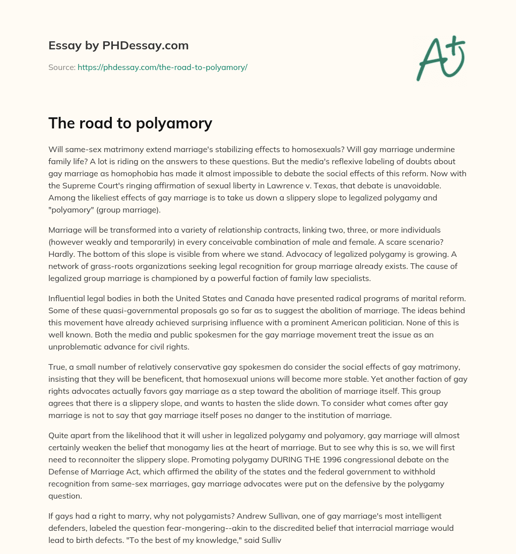 The road to polyamory essay