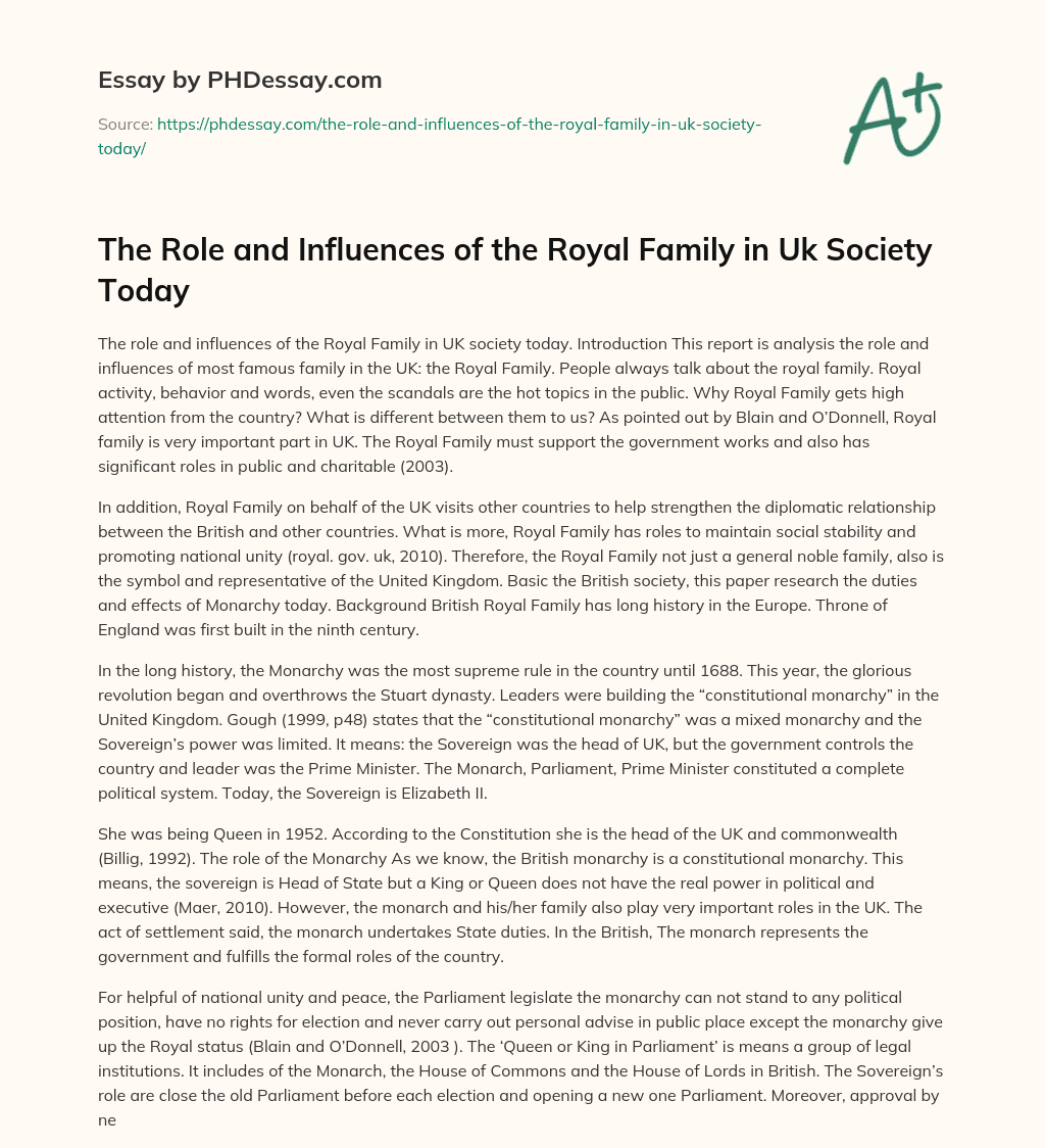 essay on the royal family