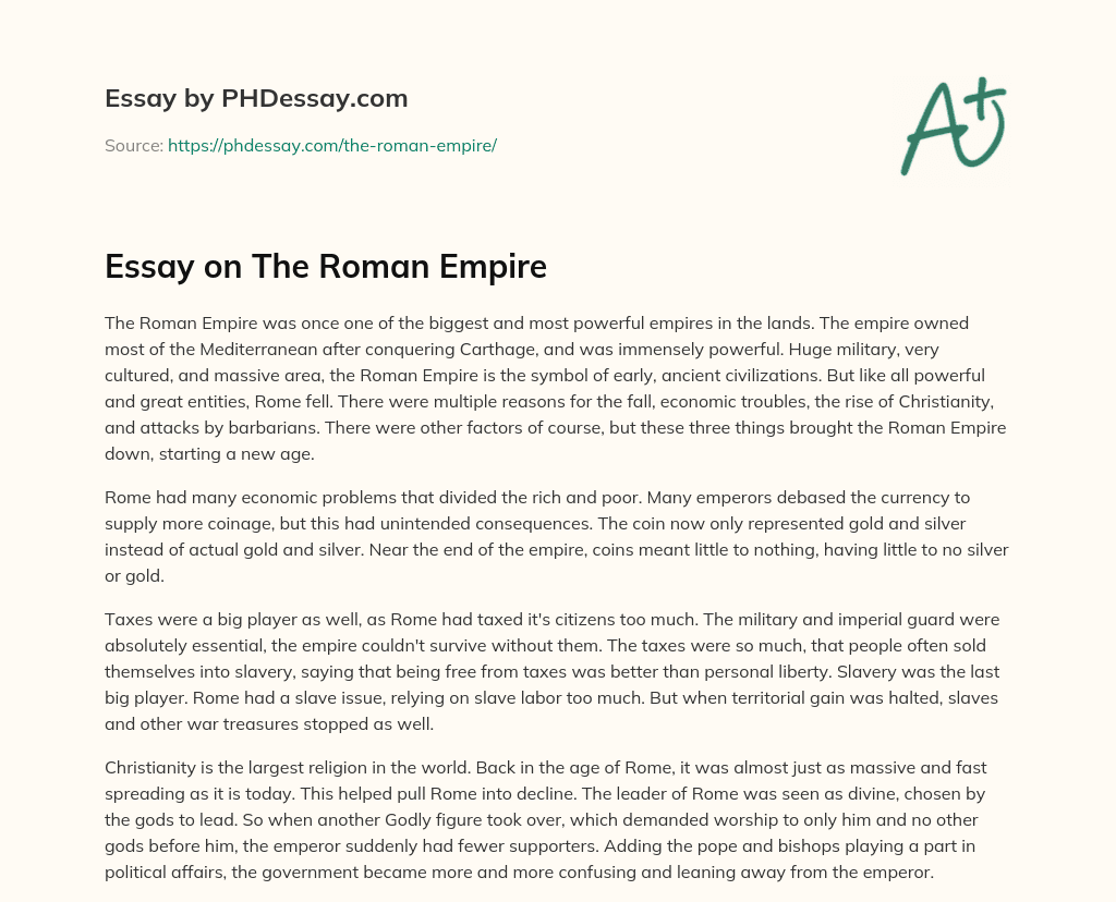 introduction of roman empire essay