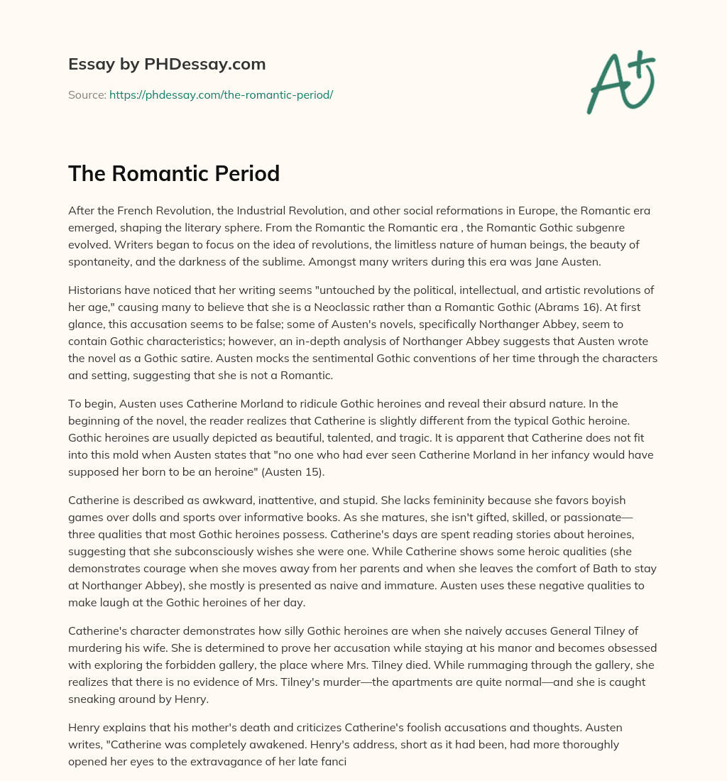The Romantic Period essay