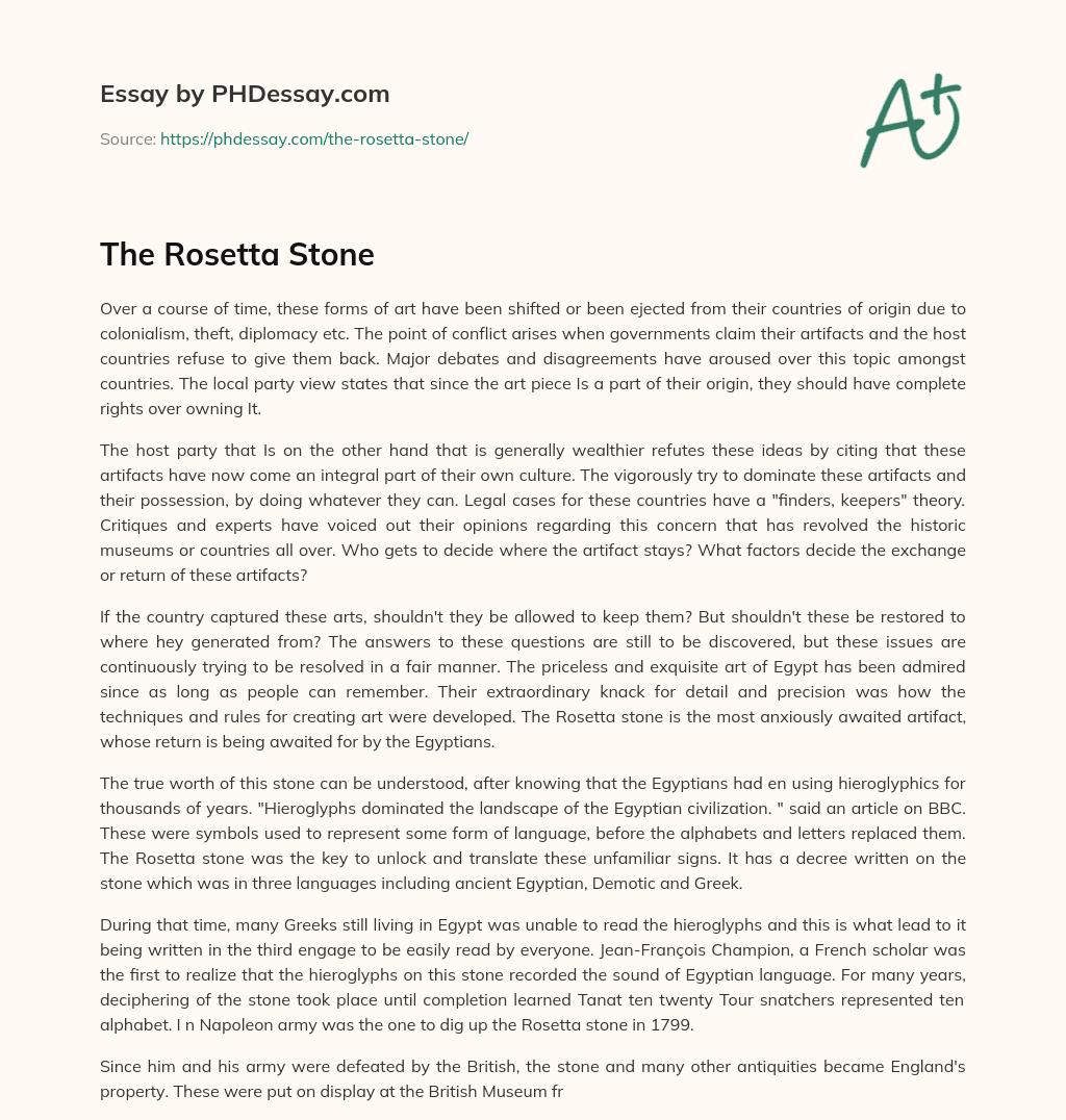 The Rosetta Stone essay