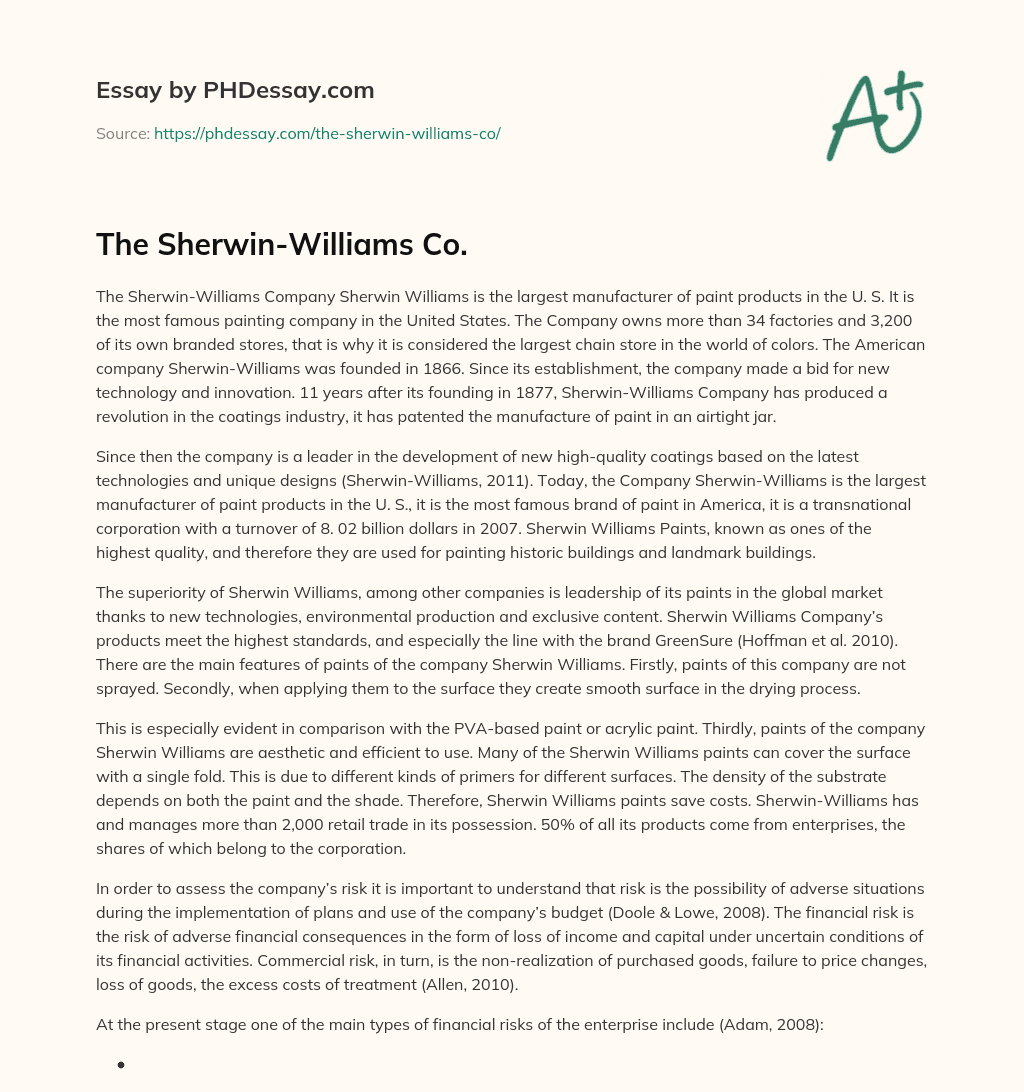 The Sherwin-Williams Co. essay