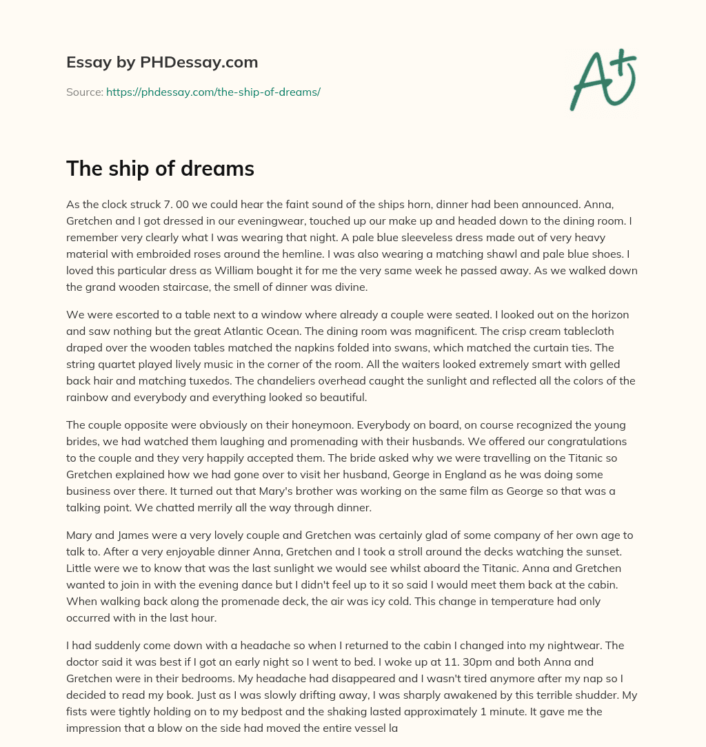 The ship of dreams essay