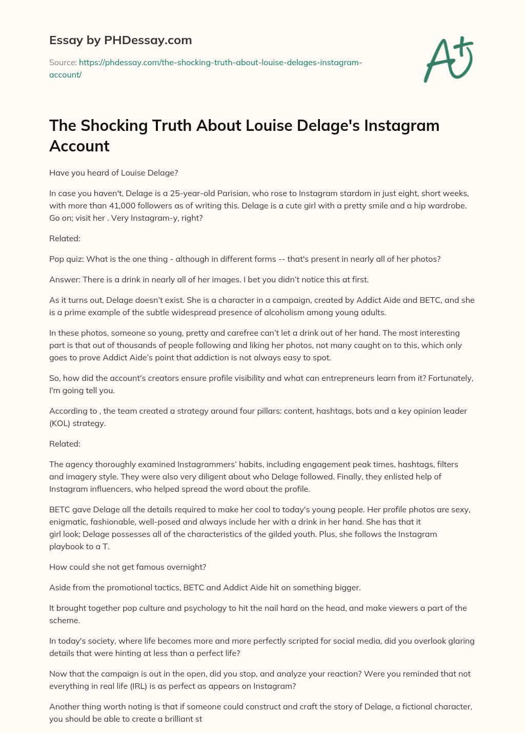 The Shocking Truth About Louise Delage’s Instagram Account essay
